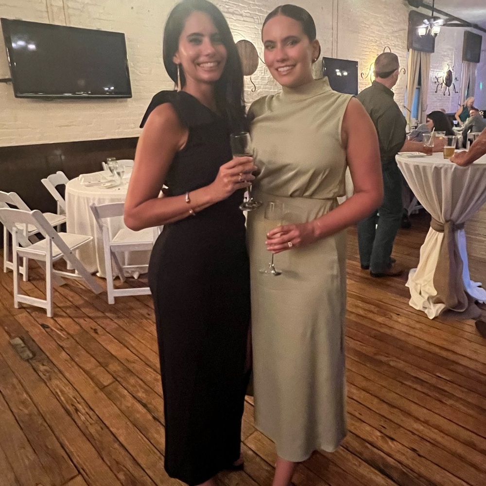 Olive green side slit | maxi dress | wedding guest dress | slip dress